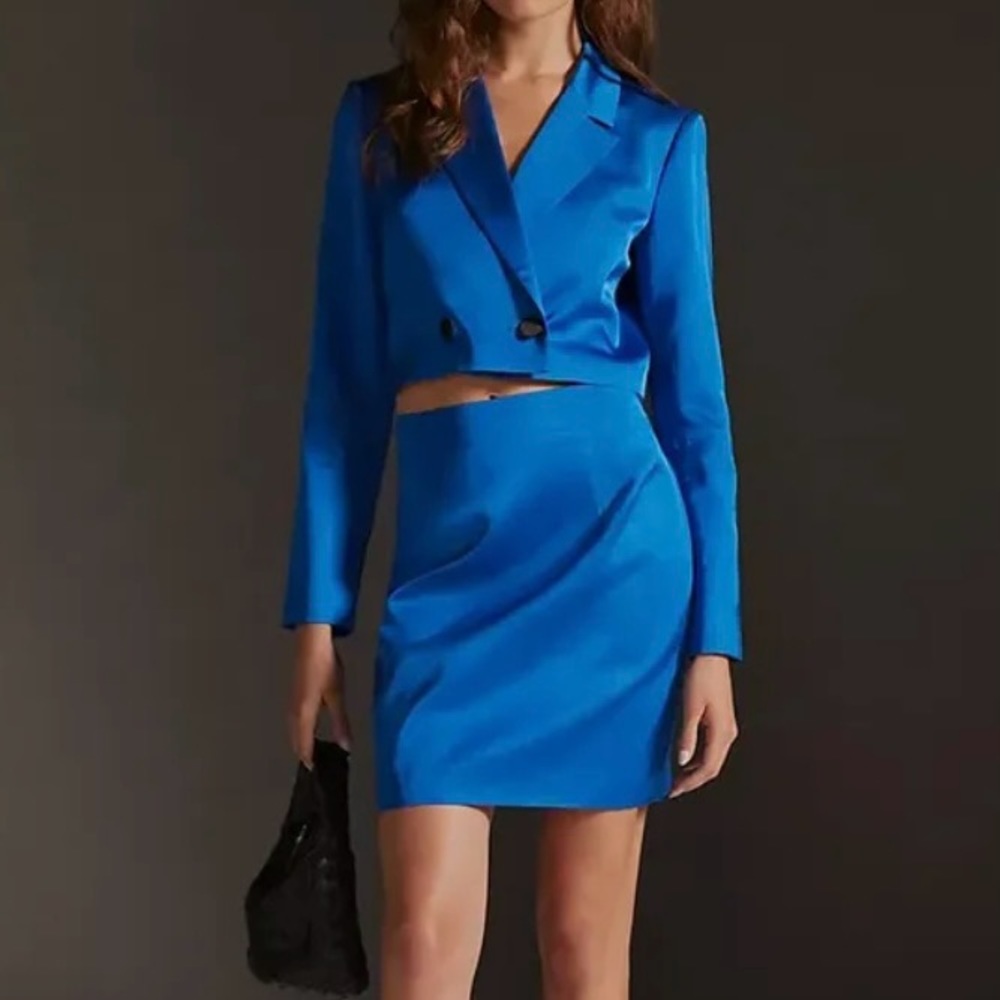 Mare Mare x Anthropologie blazer top and mini skirt set
